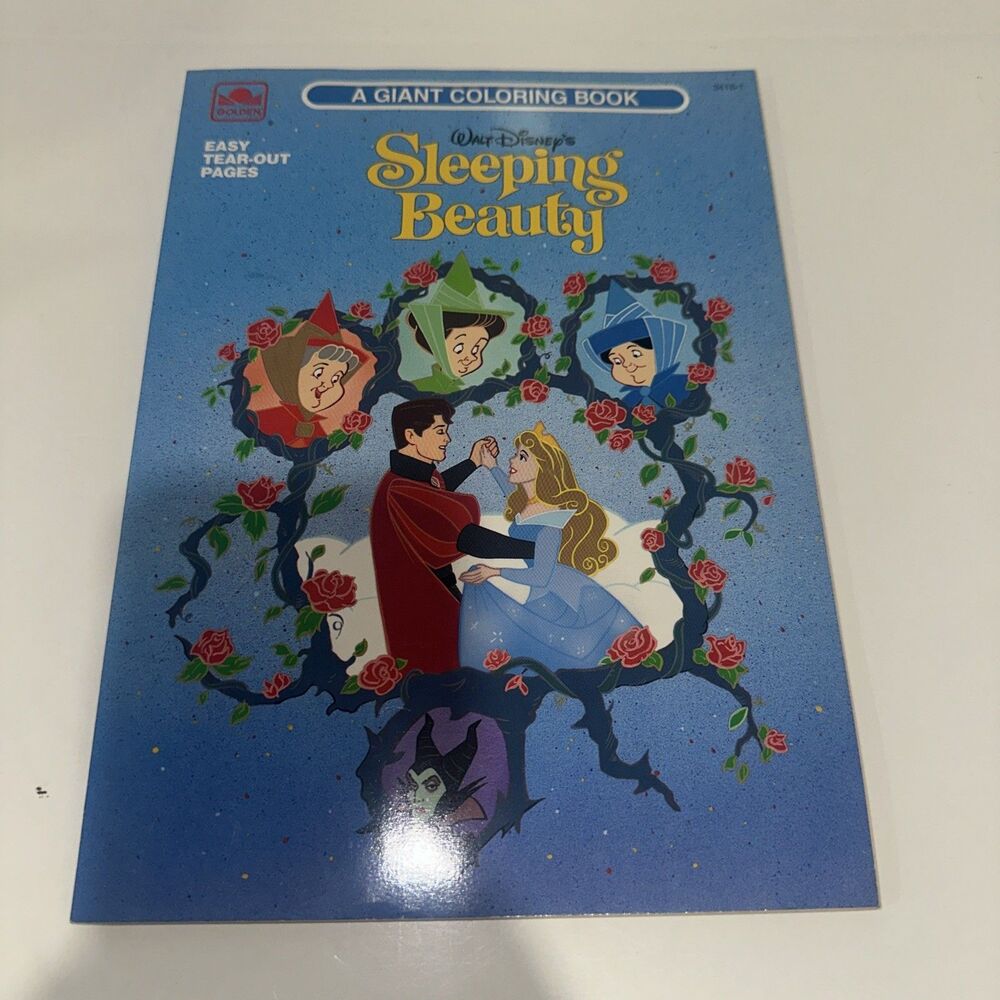 Golden Sleeping Beauty Walt Disney A Giant Coloring Book Vintage